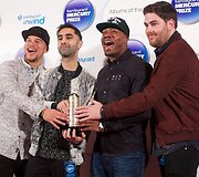 Grupė &bdquo;Rudimental&ldquo; (i&scaron; kairės: Piersas Aggetas, Kesi Drydenas, Amiras Amoras ir DJ Locksmithas)