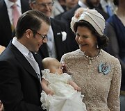 &Scaron;vedijos karalienė Silvia su žentu Danieliu ir anūke Estelle