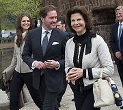 &Scaron;vedijos karalienė Silvia su dukra Madeleine ir jos vyru Christopheriu O'Neillu