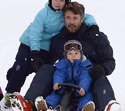 Danijos princas Frederikas su dukra princese Isabella ir sūnumi princu Vincentu