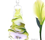 Grace Ciao kurta iliustracija i&scaron; tikrų gėlių žiedų