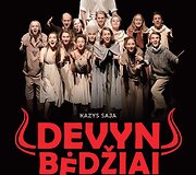 Spektaklio &bdquo;Devynbėdžiai&ldquo; plakatas