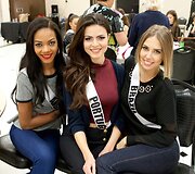 &bdquo;Mis Angola&ldquo; Whitney Shikongo, &bdquo;Mis Portugalija&ldquo; Emilia Araujo ir &bdquo;Mis Brazilija&ldquo; Marthina Brandt 