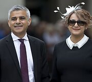 Londono meras Sadiqas Khanas su žmona Saadiya Khan