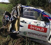 Ralis &bdquo;Kauno ruduo 2013&ldquo;: kas po avarijos liko i&scaron; Vytauto &Scaron;vedo automobilio