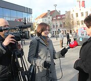 Elektromobilių maratono stotelė Panevėžyje