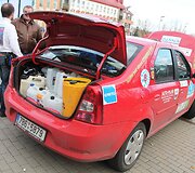 Elektromobilių maratono stotelė Panevėžyje