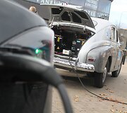 Elektromobilių maratono stotelė Panevėžyje