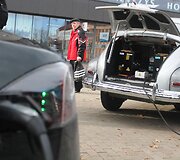 Elektromobilių maratono stotelė Panevėžyje