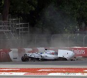 Felipe Massos ir Sergio Perezo avarija Kanados F-1 lenktynėse