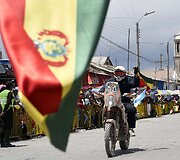 Dakaro dalyvių paradas Bolivijoje