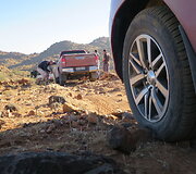 A&scaron;tuntos kartos &bdquo;Toyota Hilux&ldquo; bandymai Namibijoje