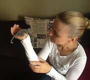 Renata Jampolskė su chameleonu