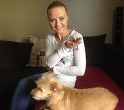 Renata Jampolskė su chameleonu