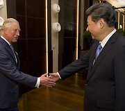 Karalienės Elizabeth II ir Kinijos prezidento Xi Jinpingo susitikimas