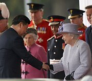 Karalienės Elizabeth II ir Kinijos prezidento Xi Jinpingo susitikimas