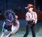 Cirko &bdquo;Marcel ir Odeta&ldquo; pasirodymo akimirka
