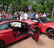 Ugniaus Kiguolio &bdquo;Ferrari&ldquo; Palangoje susidūrė su BMW M4