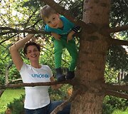 UNICEF ambsadorė Kristina Savickytė su sūnumi Motiejumi
