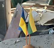 Naujametinę naktį per rusų ataką buvo ap&scaron;audytas Lietuvos garbės konsulatas Chersone