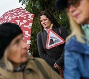 Panevėžys prisijungė prie visos Lietuvos kultūros streiko: protestas surengtas Senvagės saloje