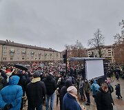 Žurnalistų protesto mitingas prie Seimo