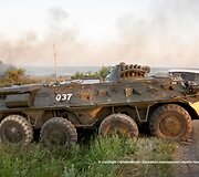 Ukrainos pasienio punktas &bdquo;Marinovka&ldquo; po mū&scaron;io su teroristais