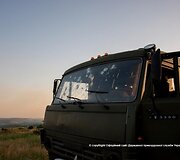 Ukrainos pasienio punktas &bdquo;Marinovka&ldquo; po mū&scaron;io su teroristais