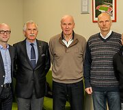 Lietuvos trenerių taryba: (i&scaron; kairės) tarybos sekretorius Raimondas Statkevičius, nariai Vytautas Jančiauskas, Benjaminas Zelkevičius, Kęstutis Latoža ir Rimvydas Kochanauskas 
