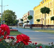 Žydintis Varėnos miesto centras po Joninių