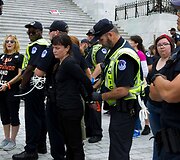 Protestuotojai prie JAV Kapitolijaus