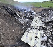 Kirgizijoje sudužusio lėktuvo &bdquo;KC-135 Stratotanker&ldquo; nuolaužos