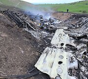 Kirgizijoje sudužusio lėktuvo &bdquo;KC-135 Stratotanker&ldquo; nuolaužos