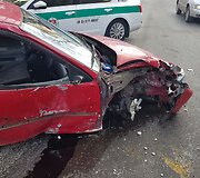 Avarija Pamėnkalnio gatvėje Vilniuje: &bdquo;Honda&ldquo; rėžėsi į stulpą