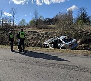 &Scaron;venčionių rajone apsivertė &bdquo;Honda&ldquo; automobilis