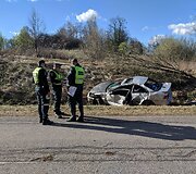 &Scaron;venčionių rajone apsivertė &bdquo;Honda&ldquo; automobilis