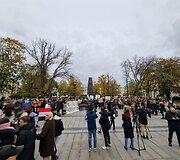 Tylos eisenos dalyviai V.Kudirkos aik&scaron;tėje