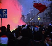 Nacionalistų eitynių Var&scaron;uvoje akimirka