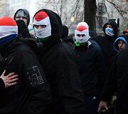 Nacionalistų eitynių Var&scaron;uvoje akimirka