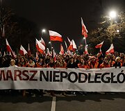 Nacionalistų eitynių Var&scaron;uvoje akimirka