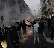 Nacionalistų eitynių Var&scaron;uvoje akimirka