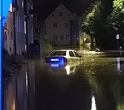 Vandens apsemtas Tolmicko miestelis Elbingo rajone