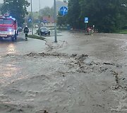Vandens apsemtas Tolmicko miestelis Elbingo rajone