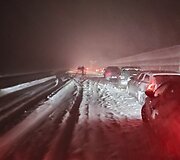 Spūstys apsnigtame kelyje S7 Lenkijoje gruodžio 30 d.