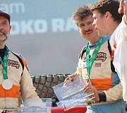 Karolio Rai&scaron;io Dakaro ralio fini&scaron;o podiumo akimirkos