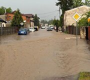 Liūties užpilta Dzialo&scaron;yno vietovė Lenkijoje