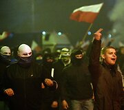 Lenkijos nacionalistų žygis Var&scaron;uvos gatvėmis