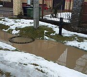 Nemėžio A.Mickevičiaus gatvė per pavasarinį polaidį