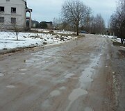 Nemėžio A.Mickevičiaus gatvė per pavasarinį polaidį