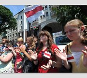 Protesto Baltarusijoje akimirka